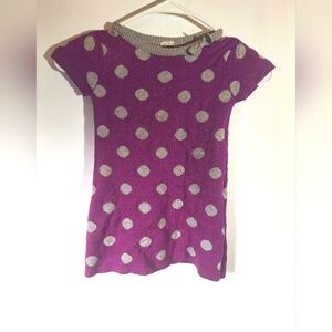 Toddler Purple Polka Dot Sweater Dress- Size 12-18 Months